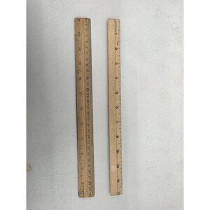 Vintage ACME Wooden Rulers Lot of 2 - Imperial & Metric - Made in Canada